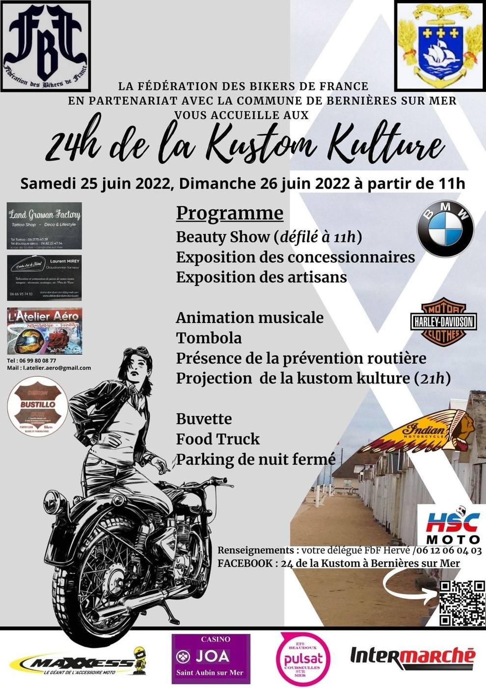 Affiche : 24 h de la Kustom Kulture, 25 et 26 juin 2022