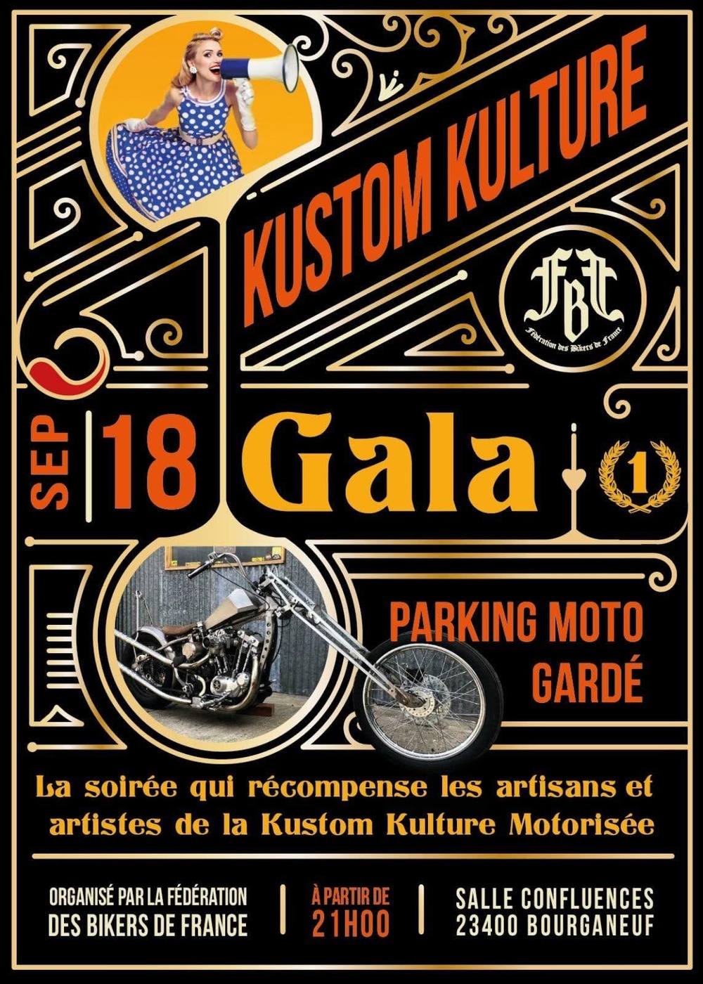 Affiche : Gala de la Kustom Kulture, Bourganeuf
