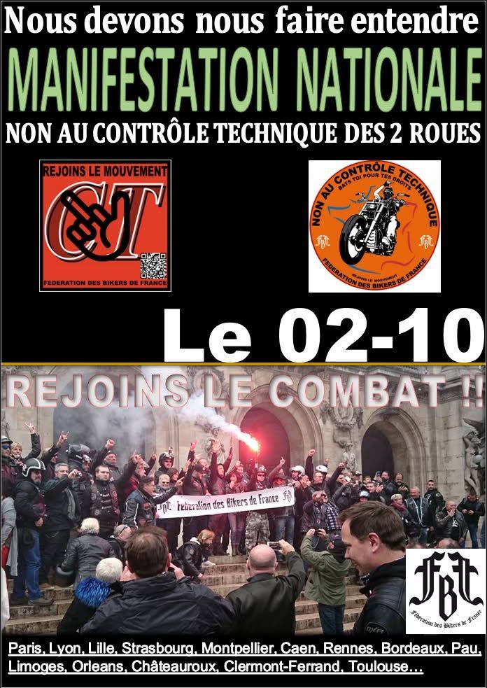 Affiche : Manifestation nationale contre le contrôle technique, 2 octobre 2021