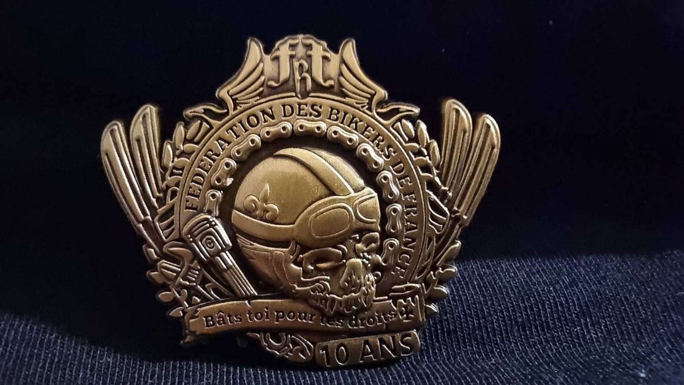Broche en bronze de la Fédération des Bikers de France